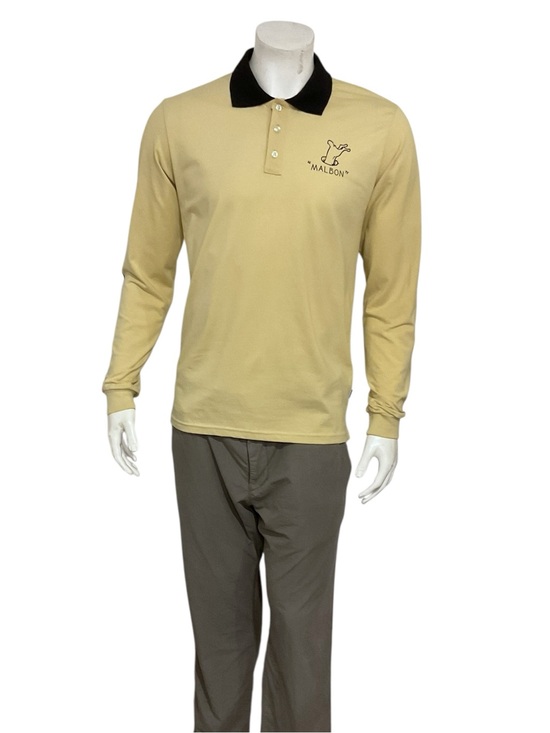 Malbon Other - Malbon Men’s Light Yellow Long Sleeve Polo Shirt